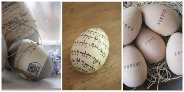 collage uova con scritte